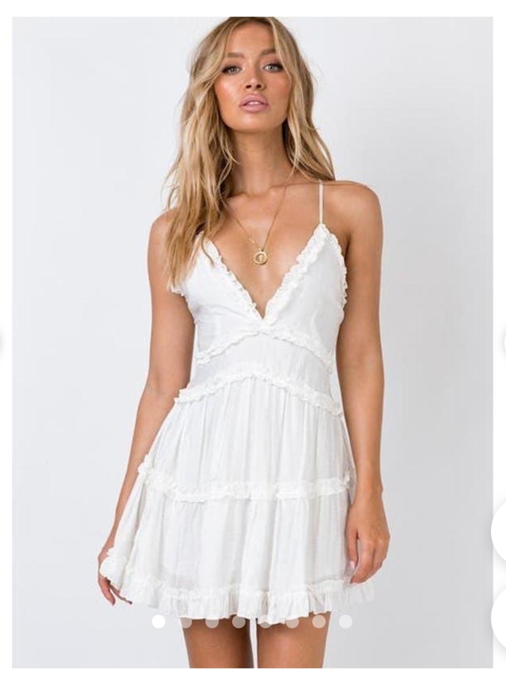 Princess Polly White Ruffled Mini Dress